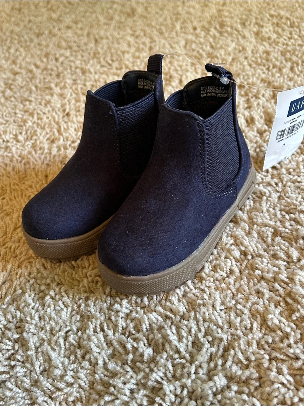 Gap Kids Chelsea Navy Suede Slip On Boots size 5